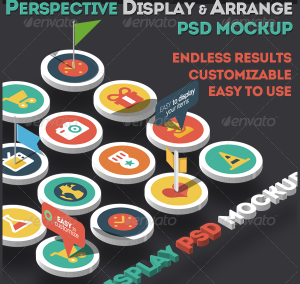 Perspective Display and Arrange PSD Mockup