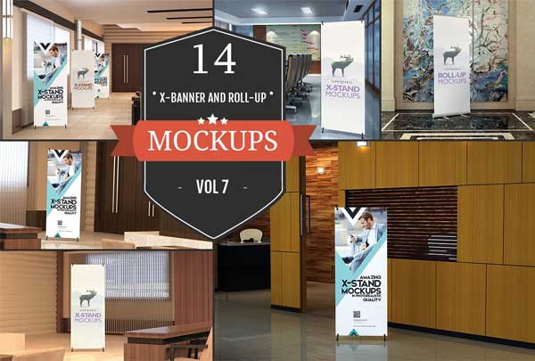 XStand & Roll up Banner Mockups