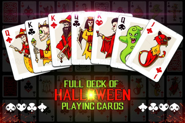 Full Deck of Halloween Playing Card Mockups