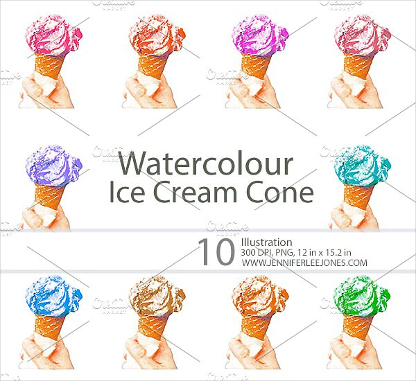 Watercolor Ice Cream mockups
