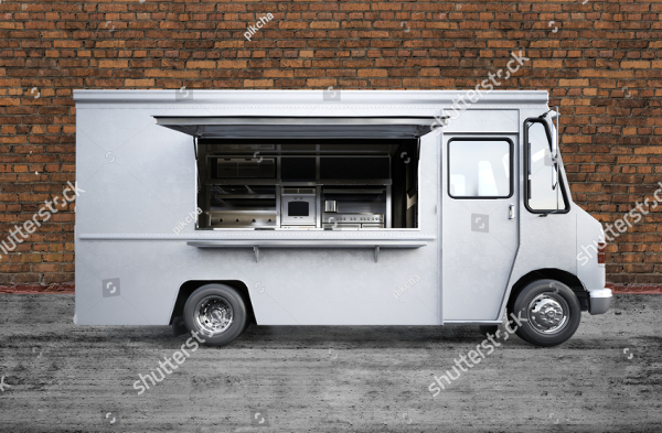 3d Rendering Food Truck Mockup