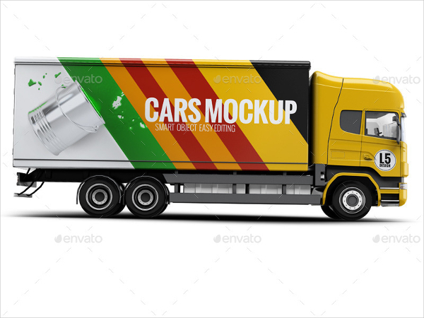 Branding Cargo Truck Mockup