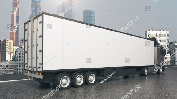 Side View Truck Mockup Template