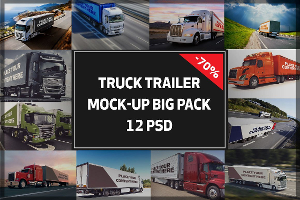 Truck Trailer Mockup Big Pack