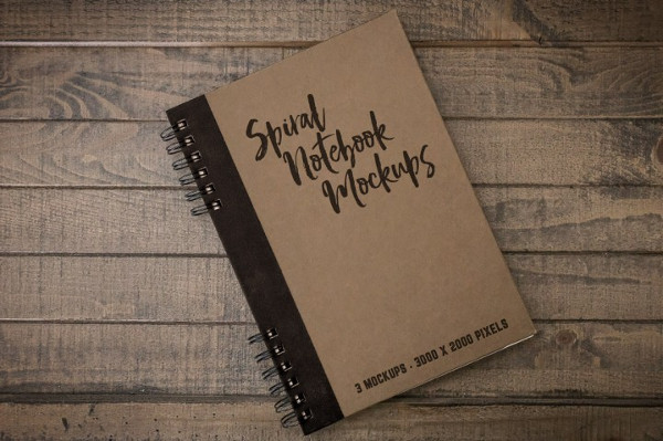 PSD Spiral Notebook Mockups