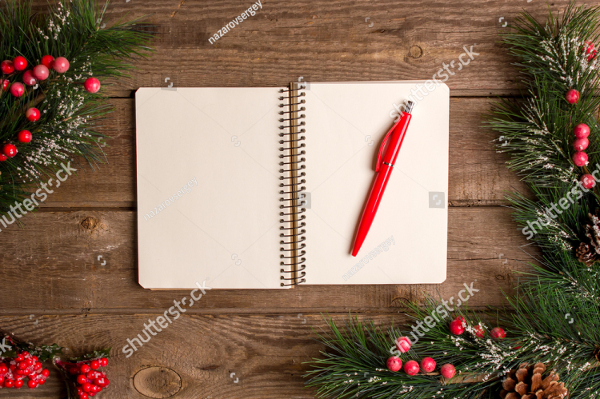 Christmas Notebook Mockup