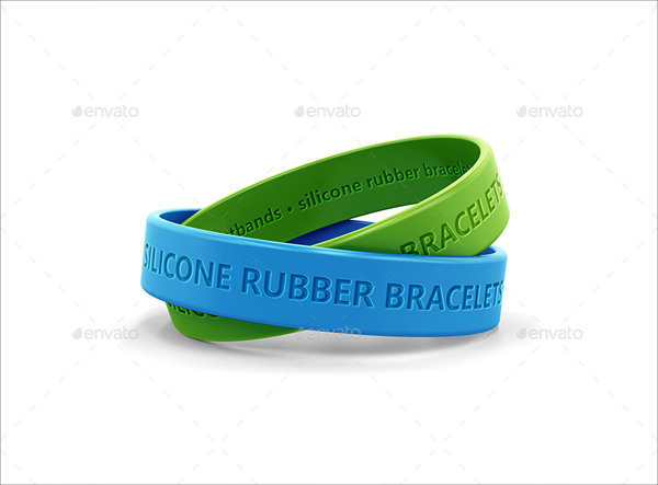 Silicone Rubber Bracelets And Wristbands MockUp