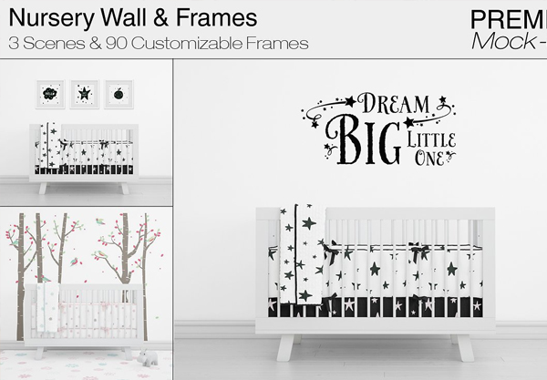 Nursery Wall & Frame Mockup Templates