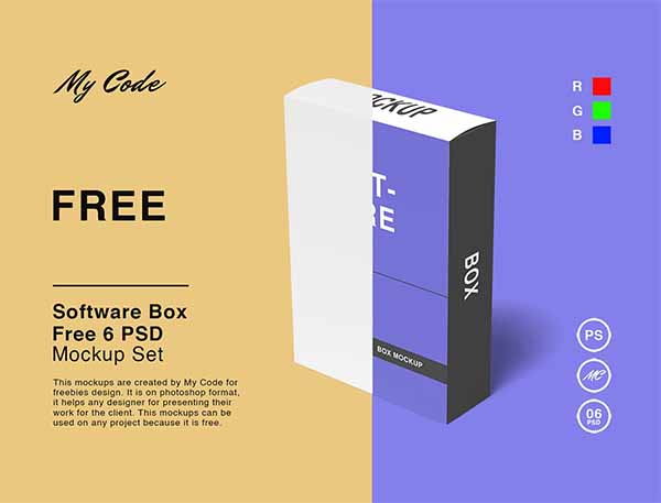 Free Software Box Mockups PSD Design Templates