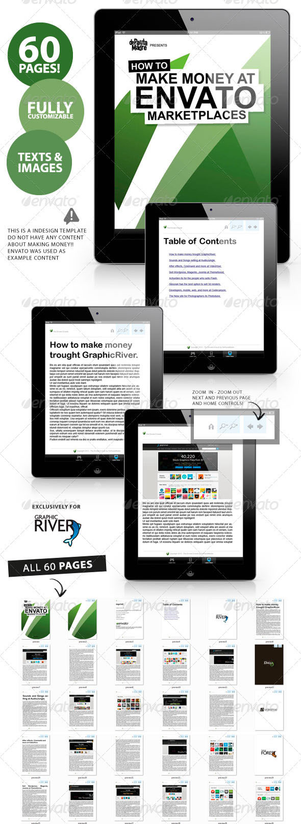 60 Pages eBook/Magazine/Book InDesign Template