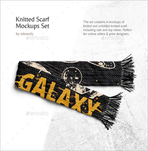 Knitted Scarf Mockups Set