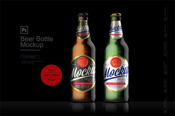 Beer Bottle PSD Mockup Design