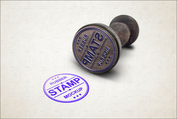 Rubber Stamp Logo Mockup Template