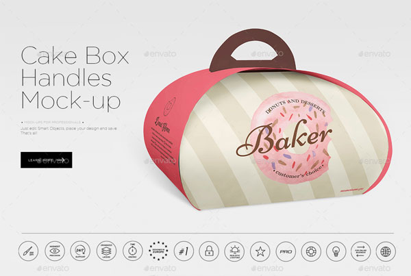 Photoshop Handbag Cake Box Mock-up