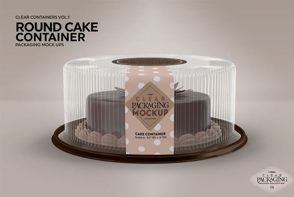 Best Photoshop Round Cake Container Packaging Mockup
