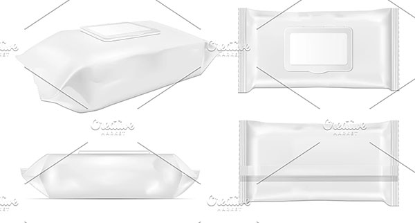 White Wet Wipes Vector Package