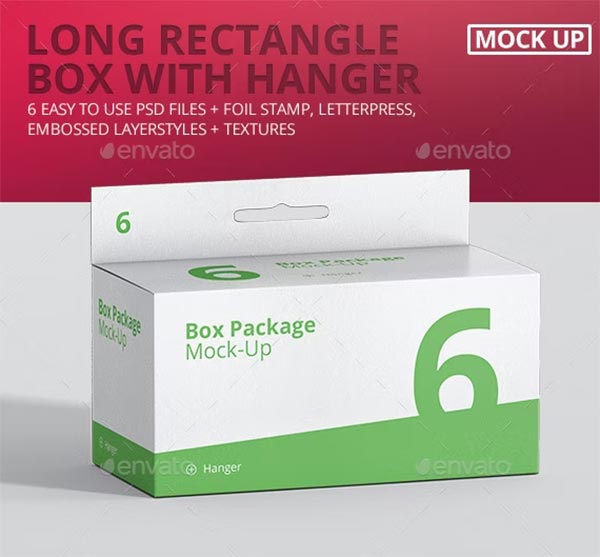 Long Rectangle with Hanger Package Box Mock-Up