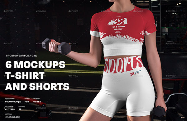 Photoshop Sports Top and Shorts Mockups