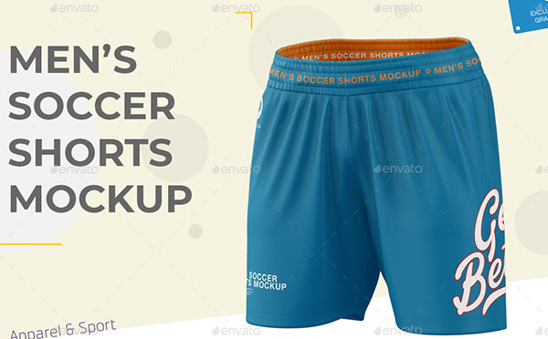 Men's Soccer Shorts PSD Mockup