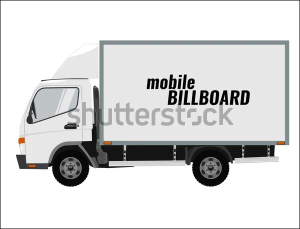 Blank Mobile Billboard Vector Mockup Template