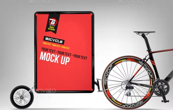Bicycle Mobile Billboard Mockup